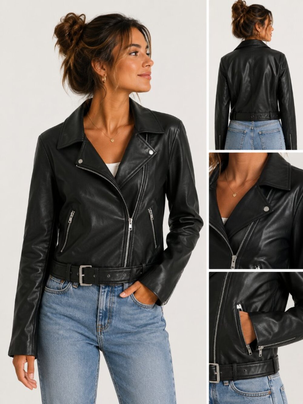 Fashion Nova Faux Leather Moto Jacket; 3X